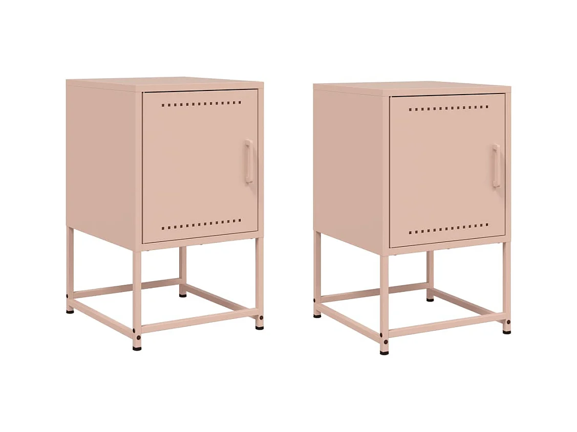 Leandro Maurizio  Tables de chevet 2 pcs rose 36x39x60,5 cm acier