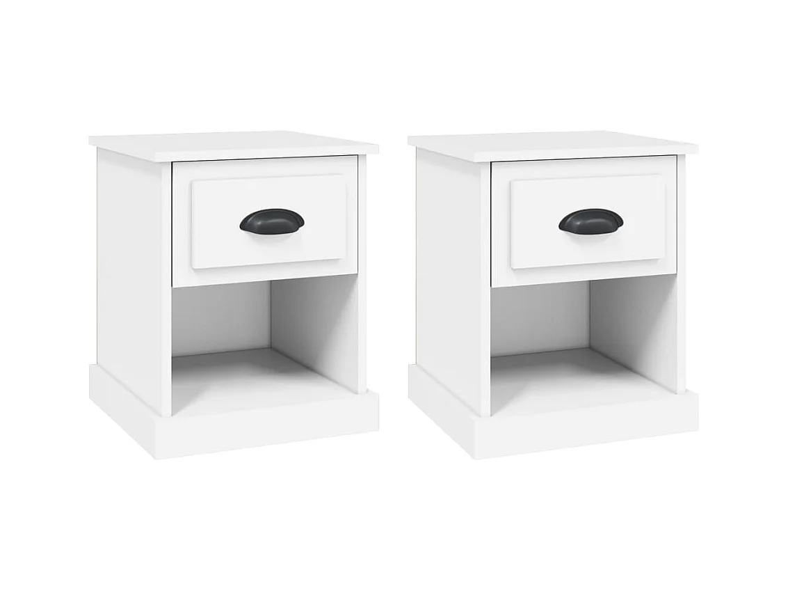 Cicero  Tables de chevet 2 pcs blanc 39x39x47,5 cm bois d'ingénierie