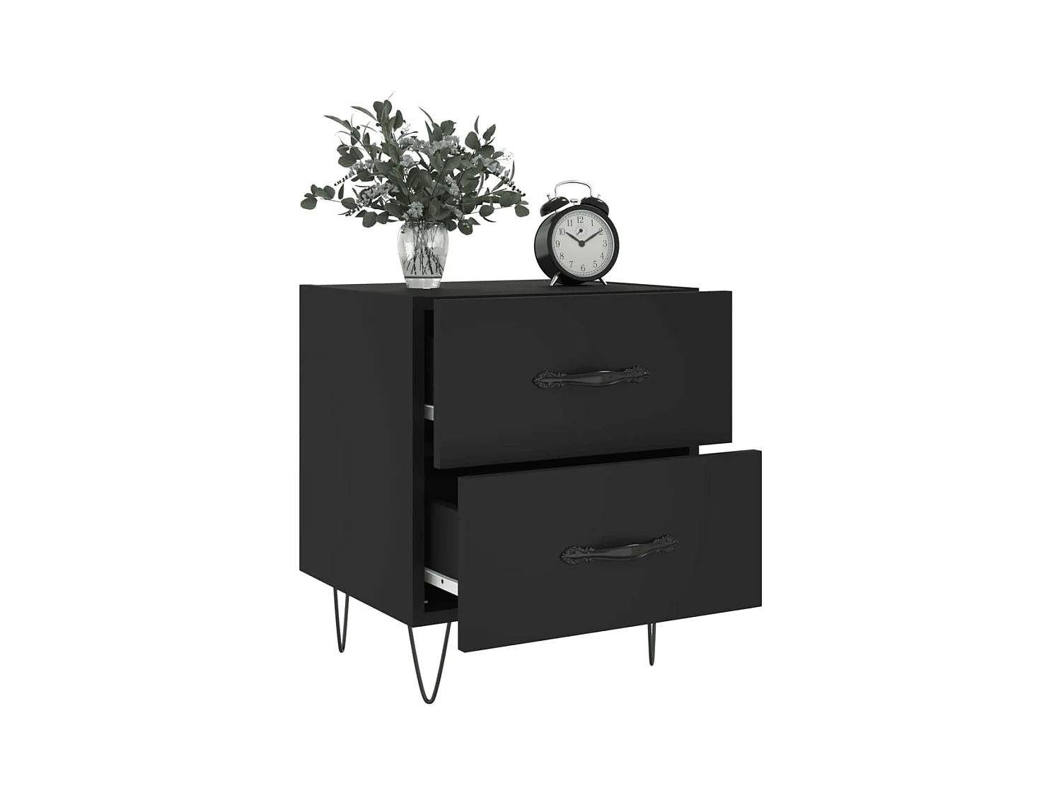 Alameda  Tables de chevet 2 pcs noir 40x35x47,5 cm bois d’ingénierie