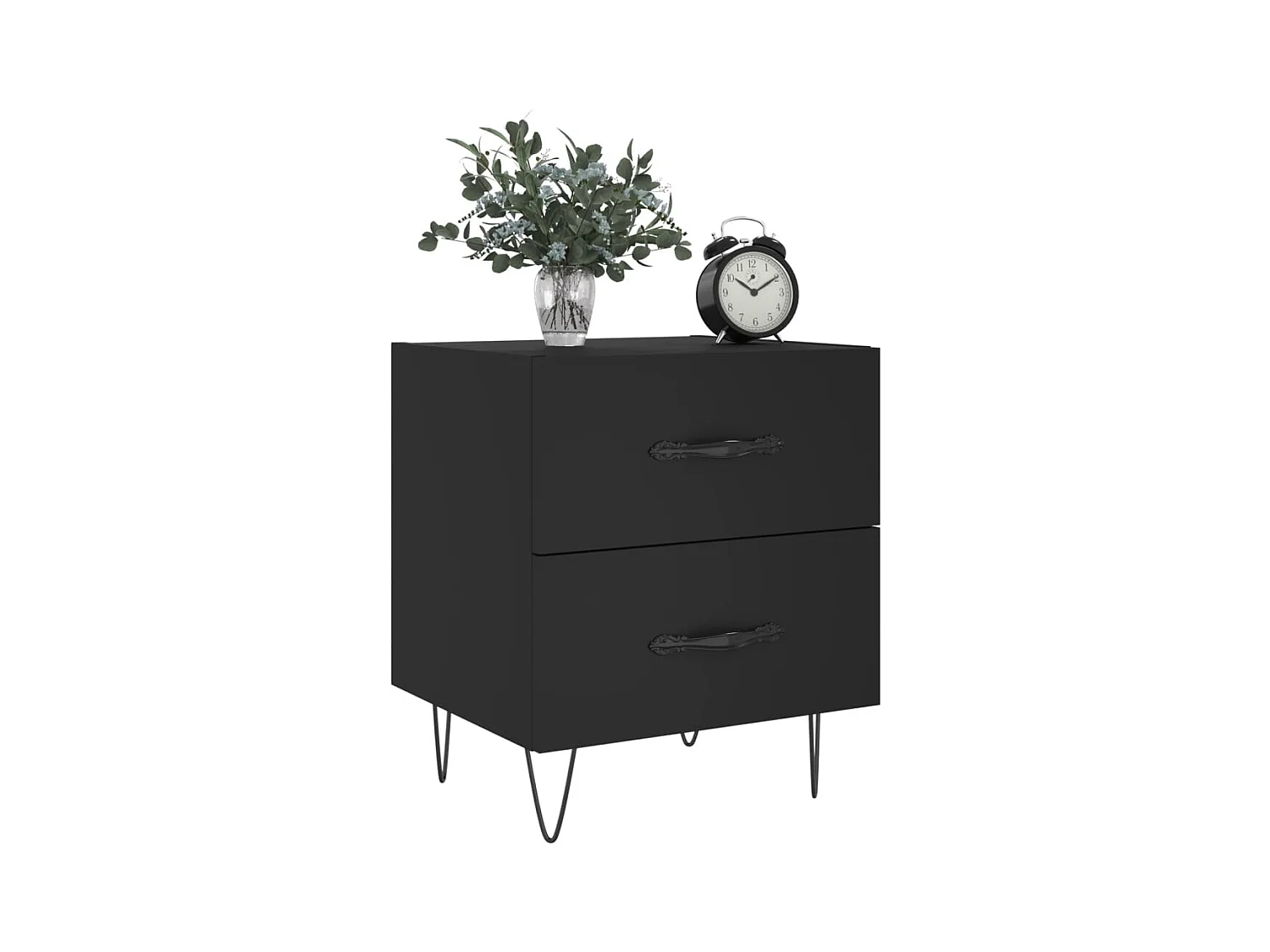 Alameda  Tables de chevet 2 pcs noir 40x35x47,5 cm bois d’ingénierie