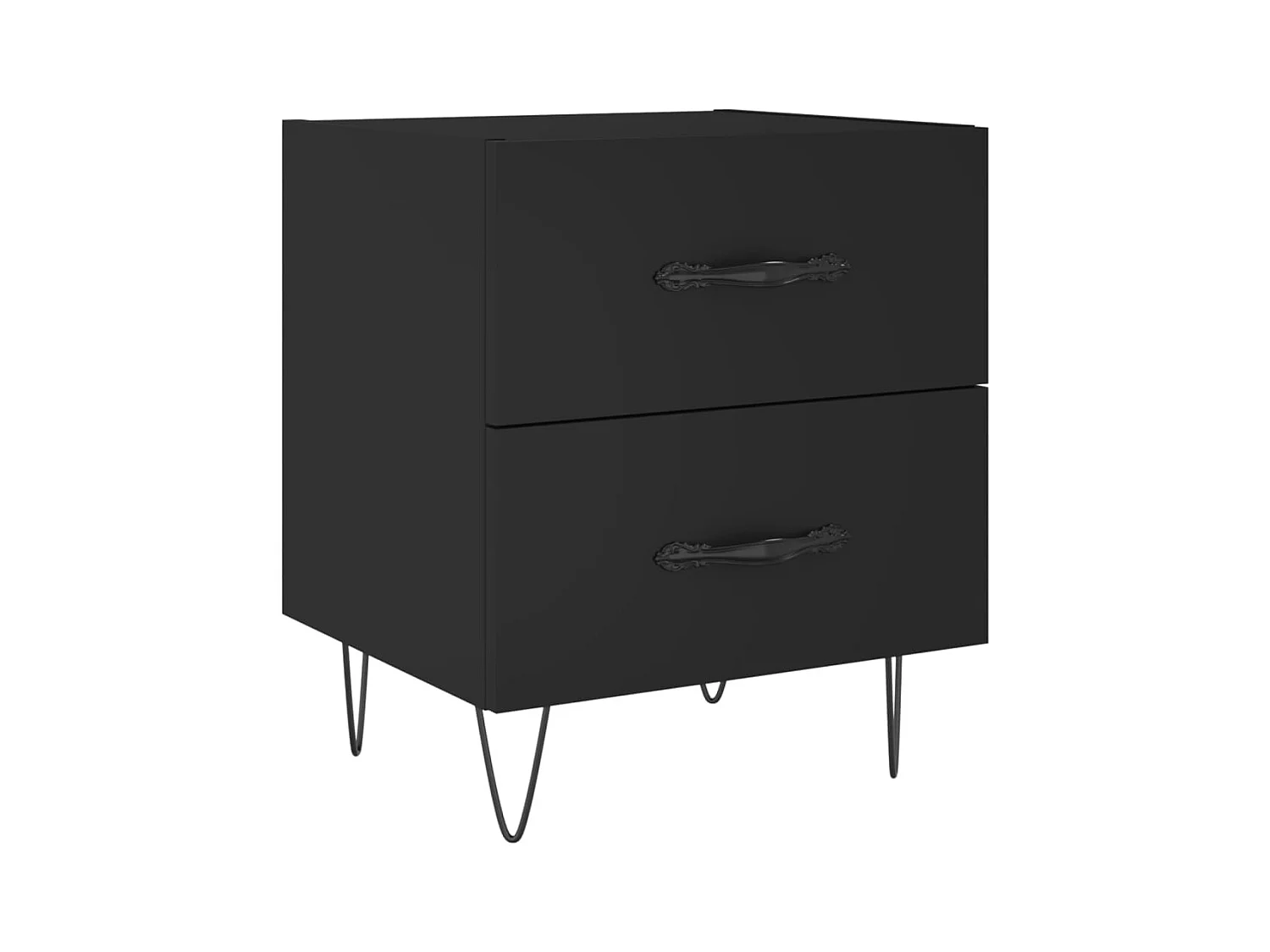 Alameda  Tables de chevet 2 pcs noir 40x35x47,5 cm bois d’ingénierie