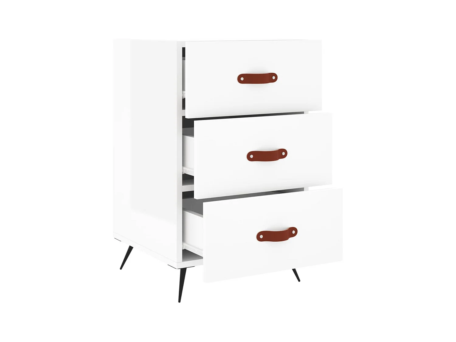 Uri  Table de chevet blanc brillant 40x40x66 cm bois d'ingénierie