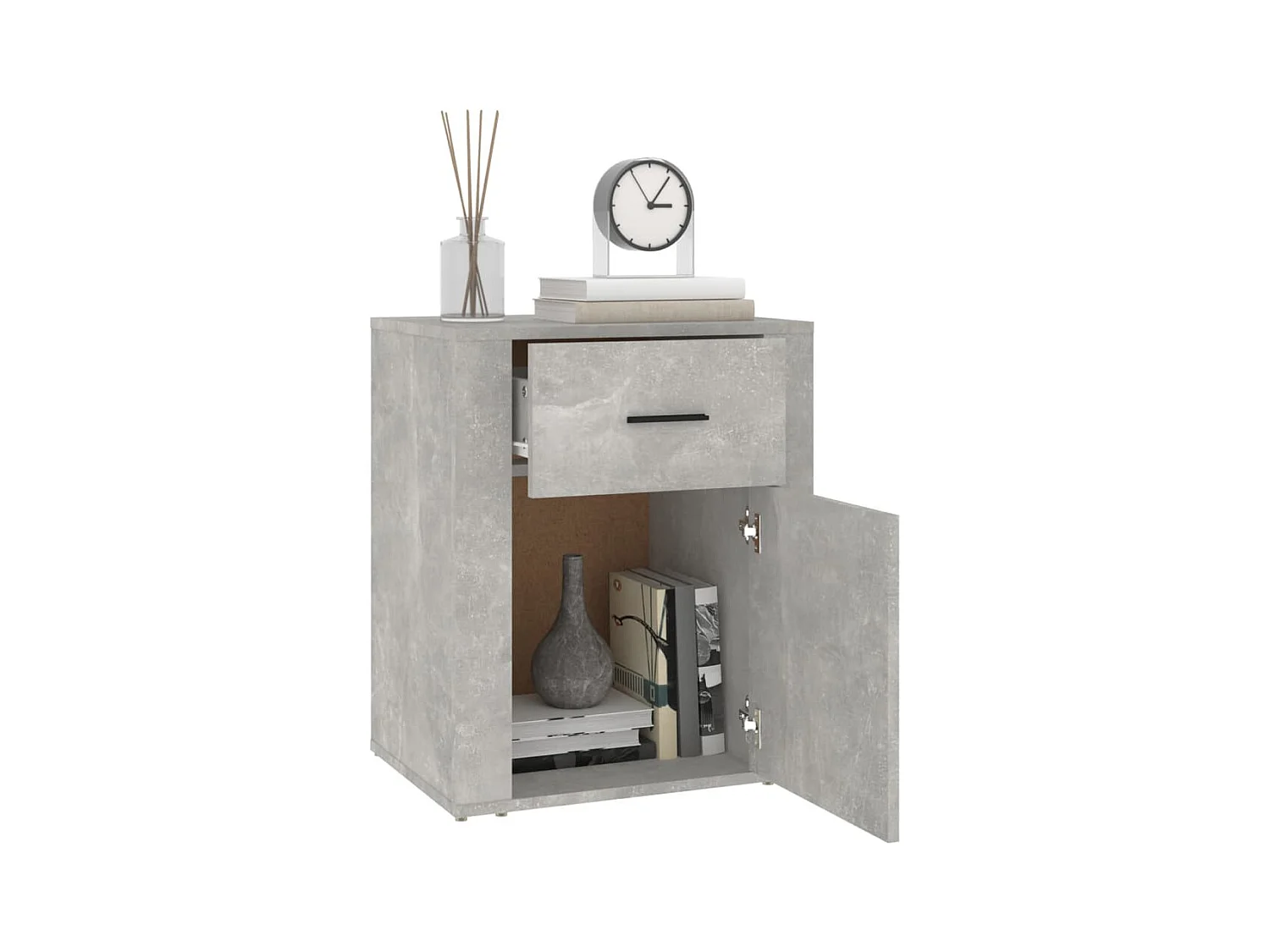 Arkport  Table de chevet Gris béton 50x36x60 cm Bois d'ingénierie