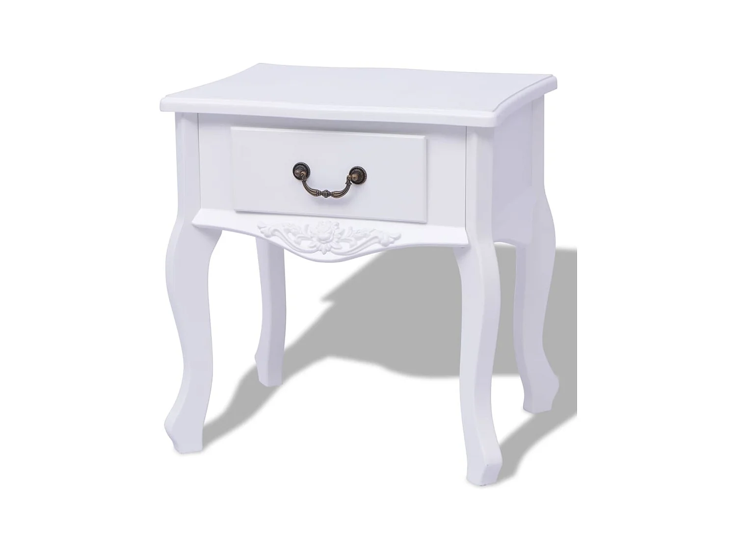 Sigulfr  Table de chevet 2 pcs MDF Blanc