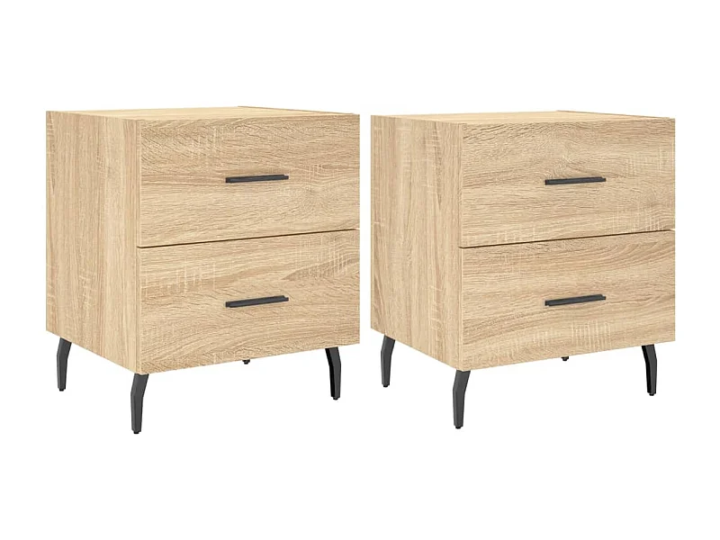 Brad John  Tables de chevet 2 pcs chêne sonoma 40x35x47,5 cm