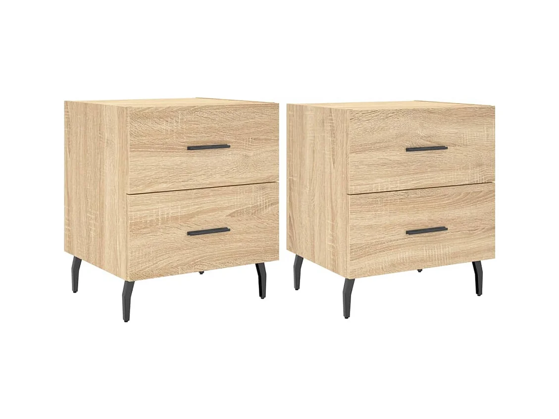 Brad John  Tables de chevet 2 pcs chêne sonoma 40x35x47,5 cm