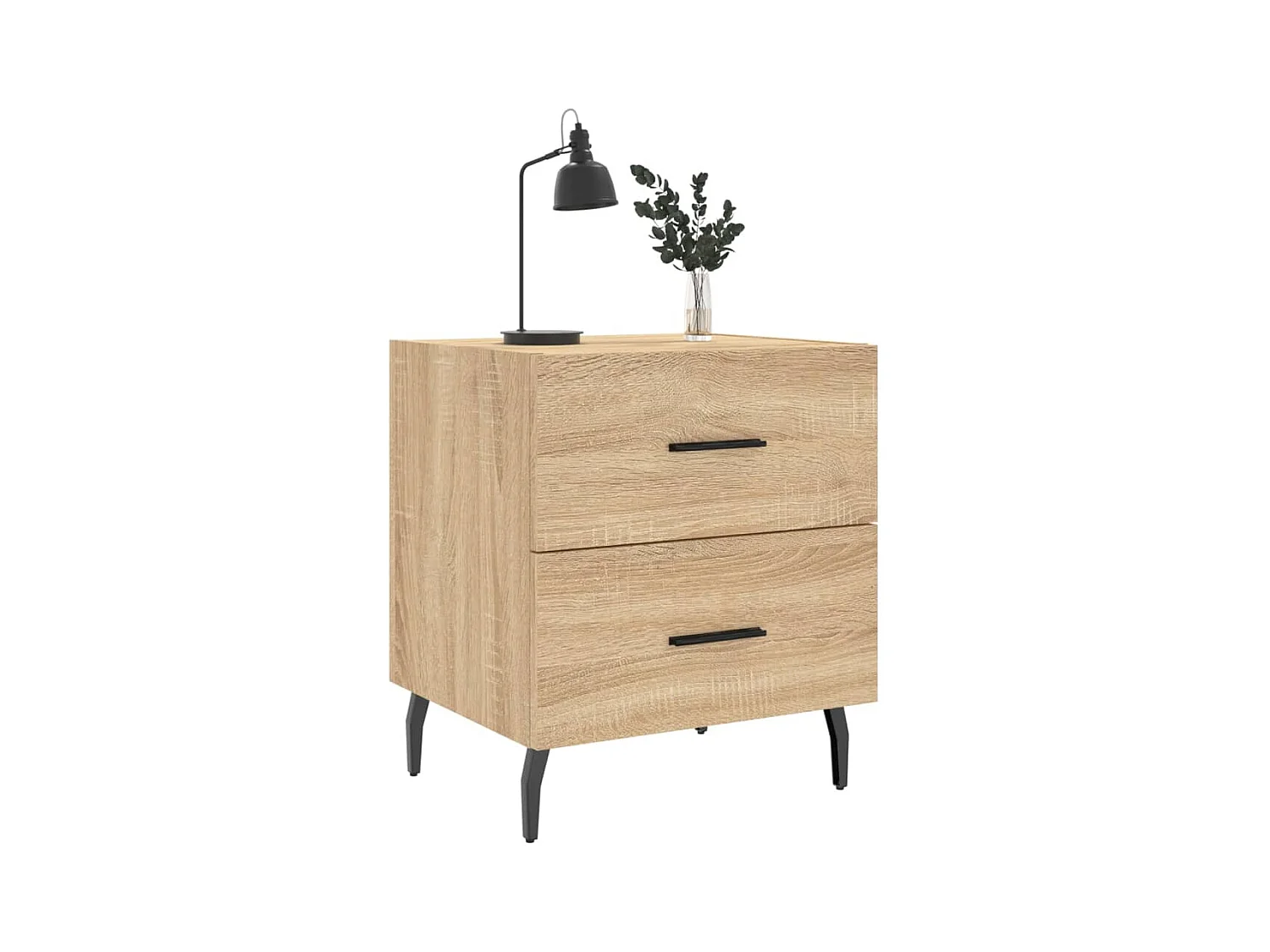 Brad John  Tables de chevet 2 pcs chêne sonoma 40x35x47,5 cm