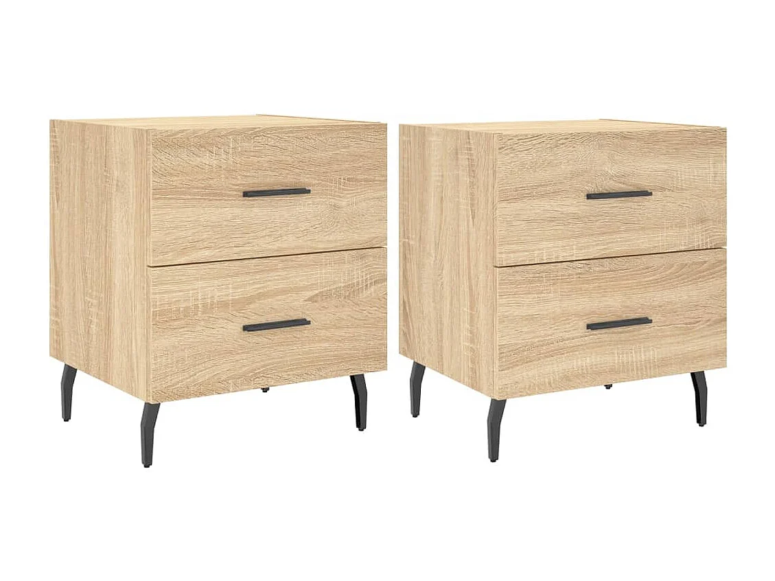 Brad John  Tables de chevet 2 pcs chêne sonoma 40x35x47,5 cm