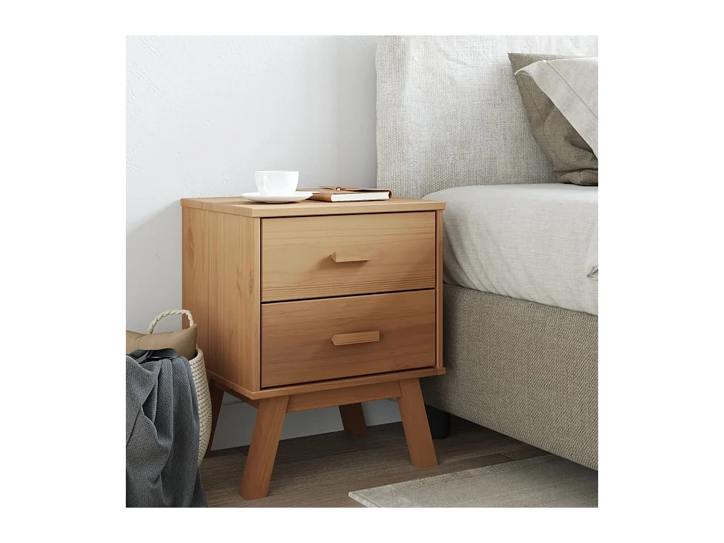 Felicity  Table de chevet OLDEN marron bois de pin solide