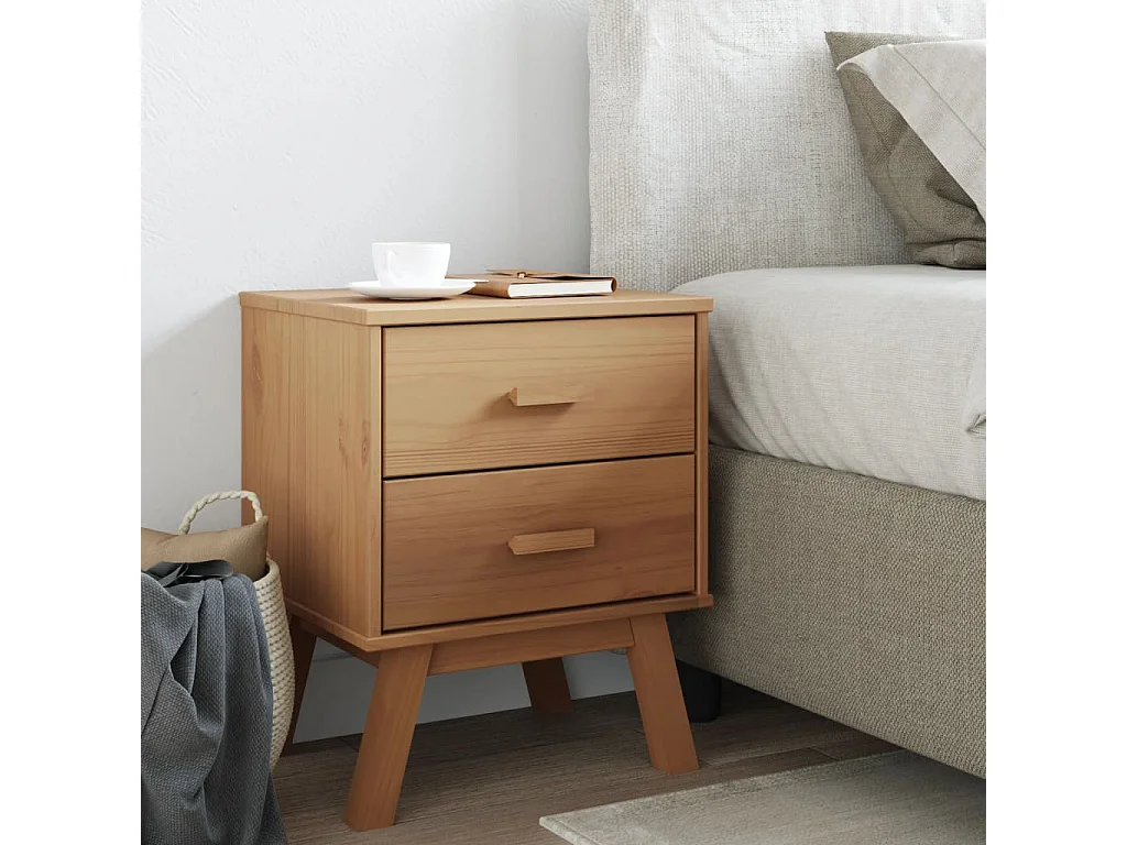 Felicity  Table de chevet OLDEN marron bois de pin solide