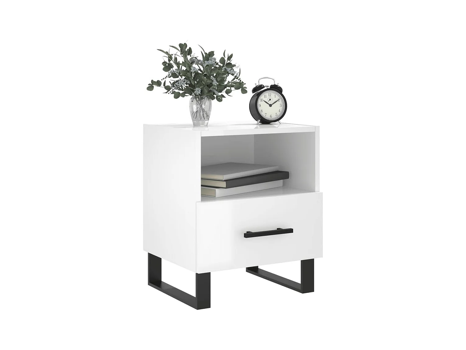 Bruni  Tables de chevet 2 pcs blanc brillant 40x35x47,5 cm