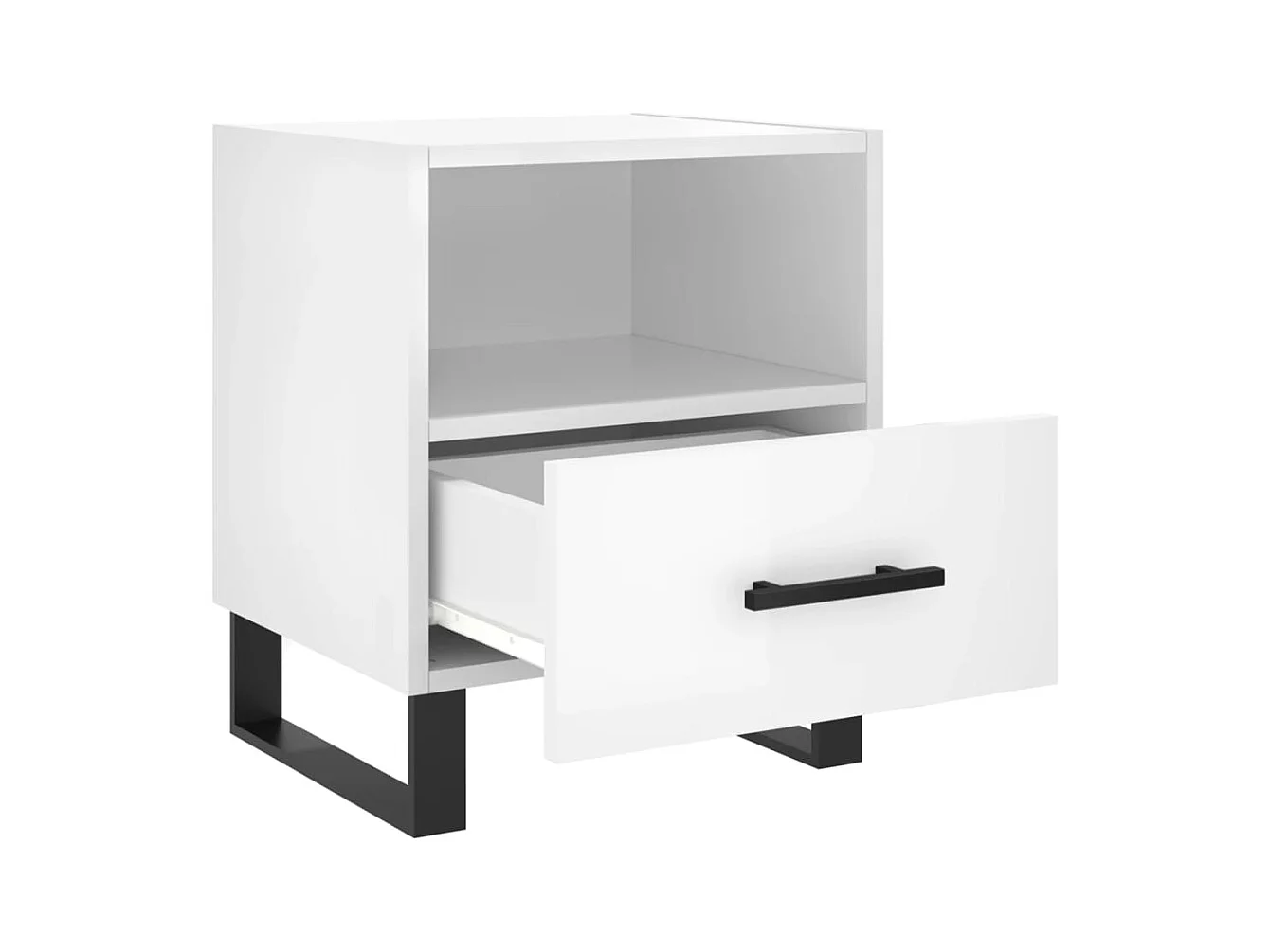 Bruni  Tables de chevet 2 pcs blanc brillant 40x35x47,5 cm