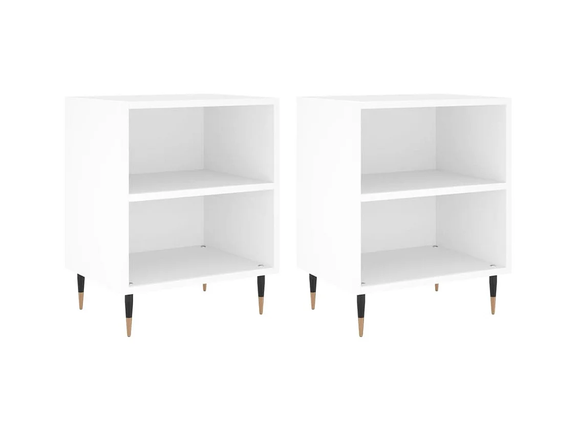 Oguz  Tables de chevet 2 pcs blanc 40x30x50 cm bois d'ingénierie