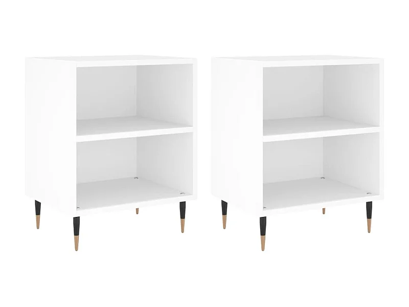 Oguz  Tables de chevet 2 pcs blanc 40x30x50 cm bois d'ingénierie