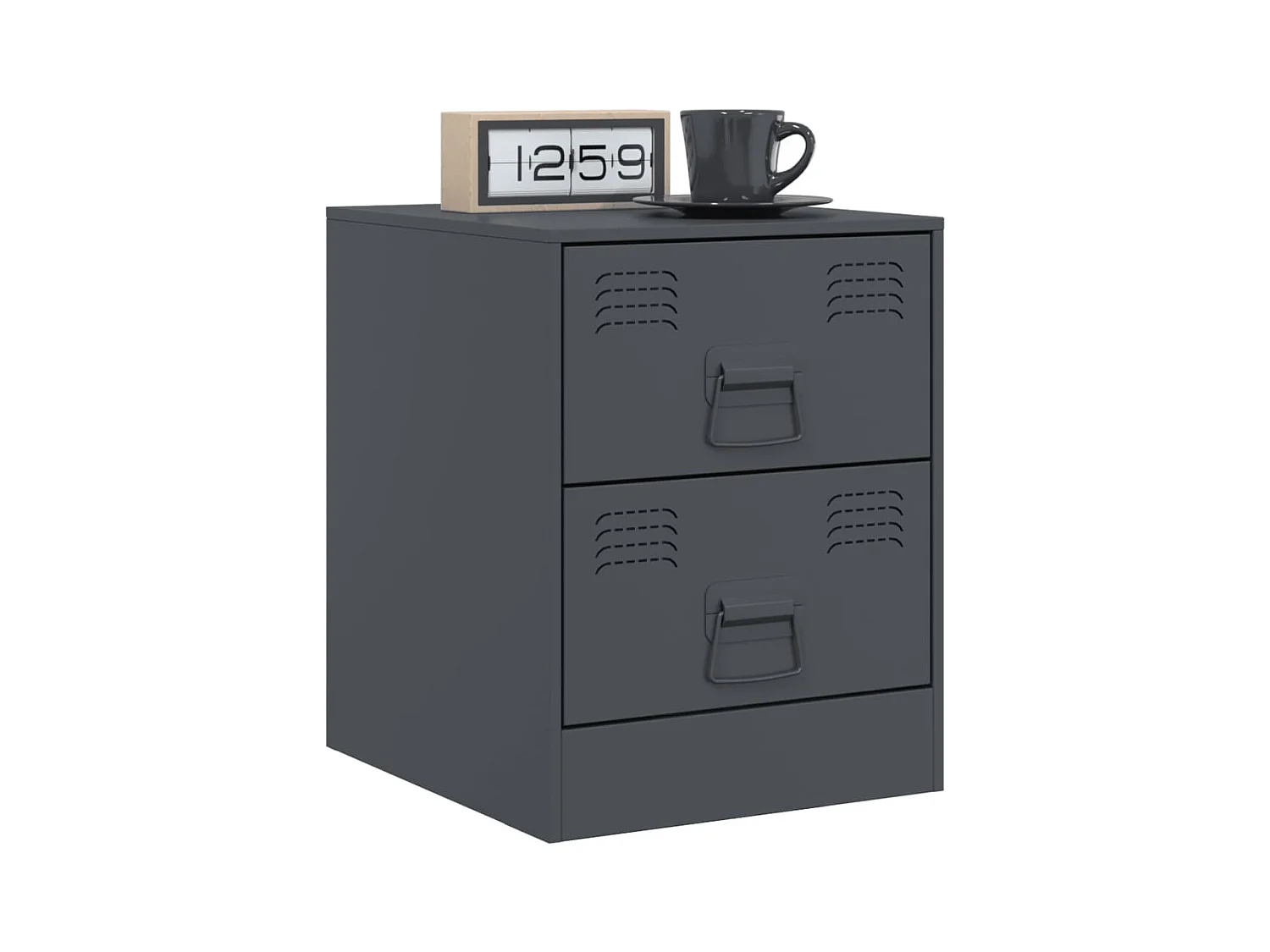 Groton  Tables de chevet 2 pcs anthracite 34,5x39x44 cm acier