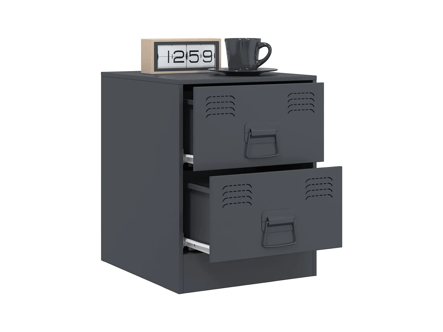 Groton  Tables de chevet 2 pcs anthracite 34,5x39x44 cm acier