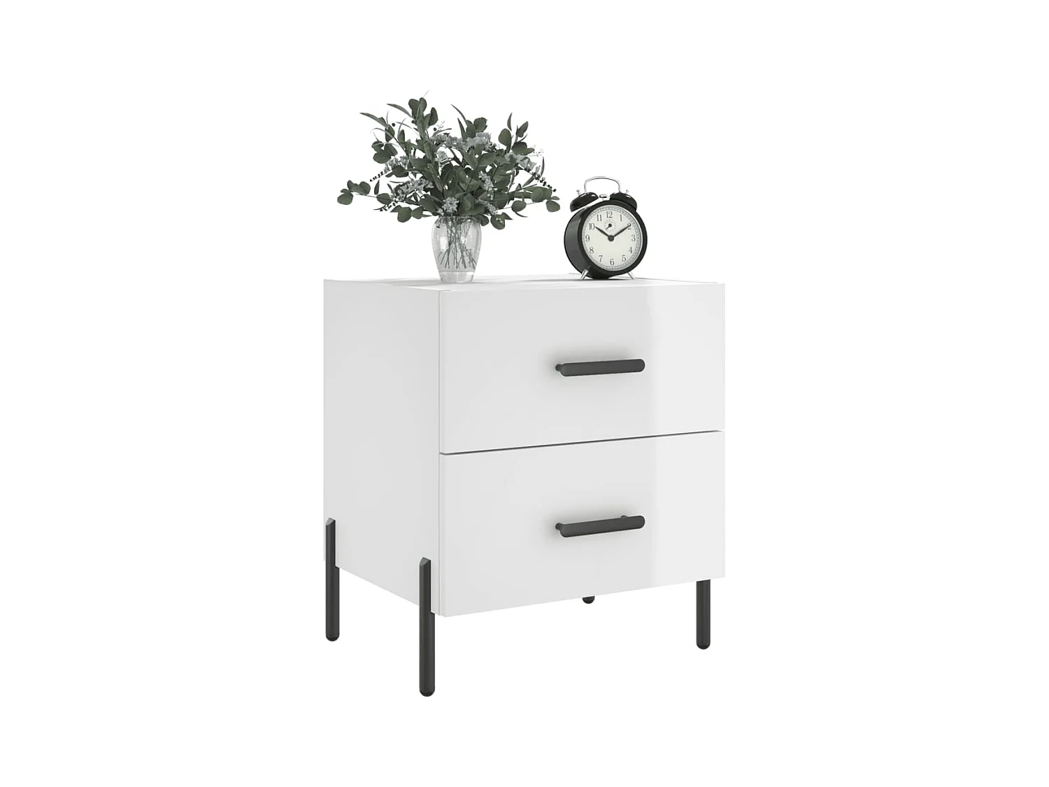 Mikael  Tables de chevet 2 pcs blanc brillant 40x35x47,5 cm