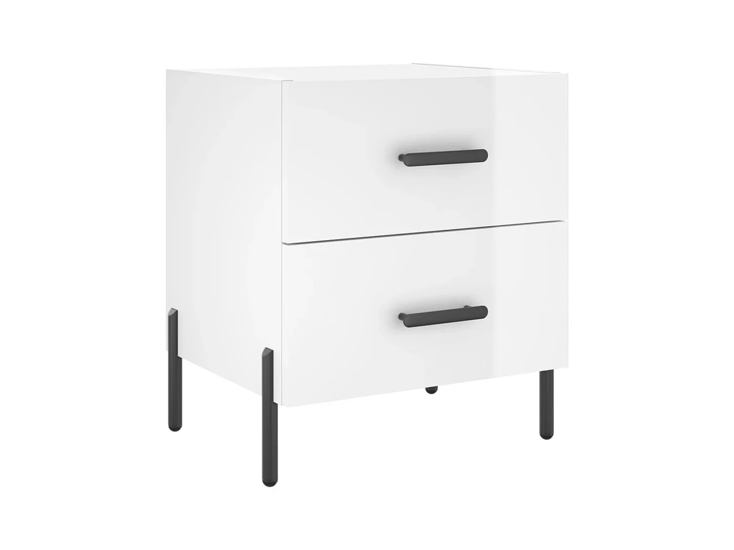 Mikael  Tables de chevet 2 pcs blanc brillant 40x35x47,5 cm