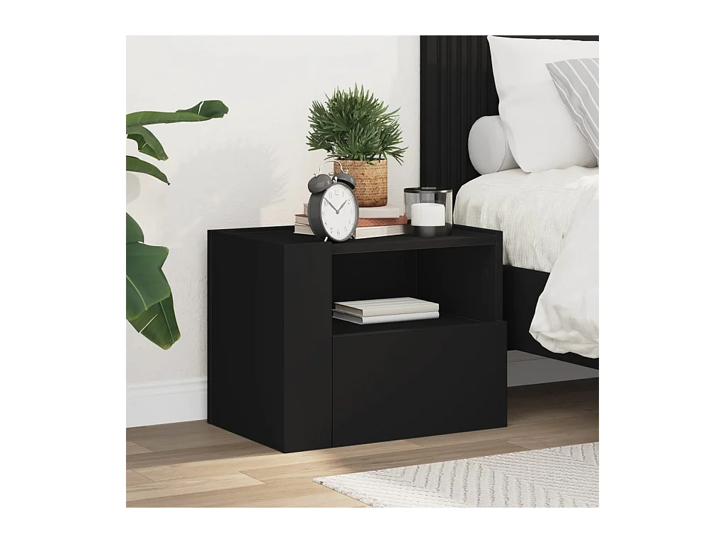 Sun City Center  Tables de chevet murales 2 pcs blanc 45x30x35 cm