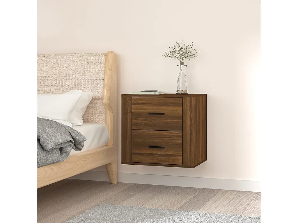 Goshen  Table de chevet murale Chêne marron 50x36x47 cm