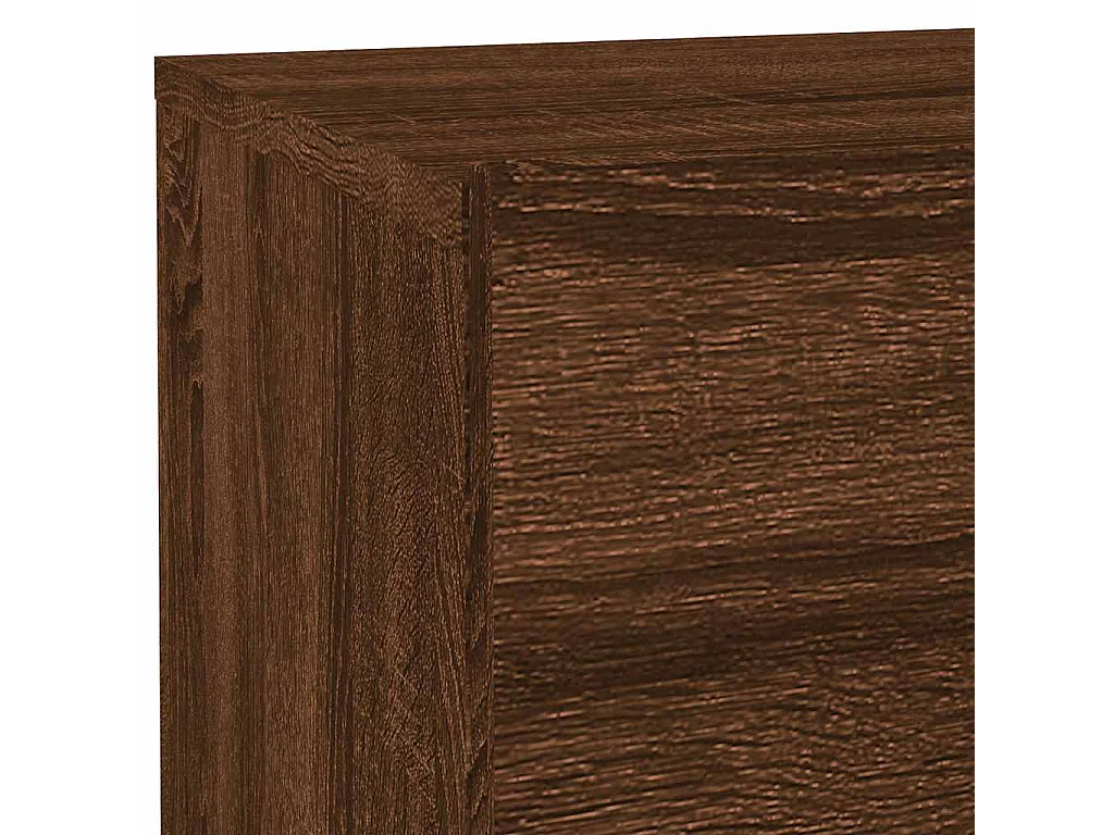 Robbie  Table de chevet avec lumières LED chêne marron 70x36x40,5 cm