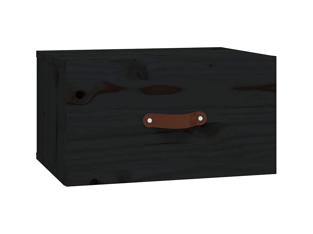 Ahmed  Comodino a Muro Nero 40x29,5x22 cm