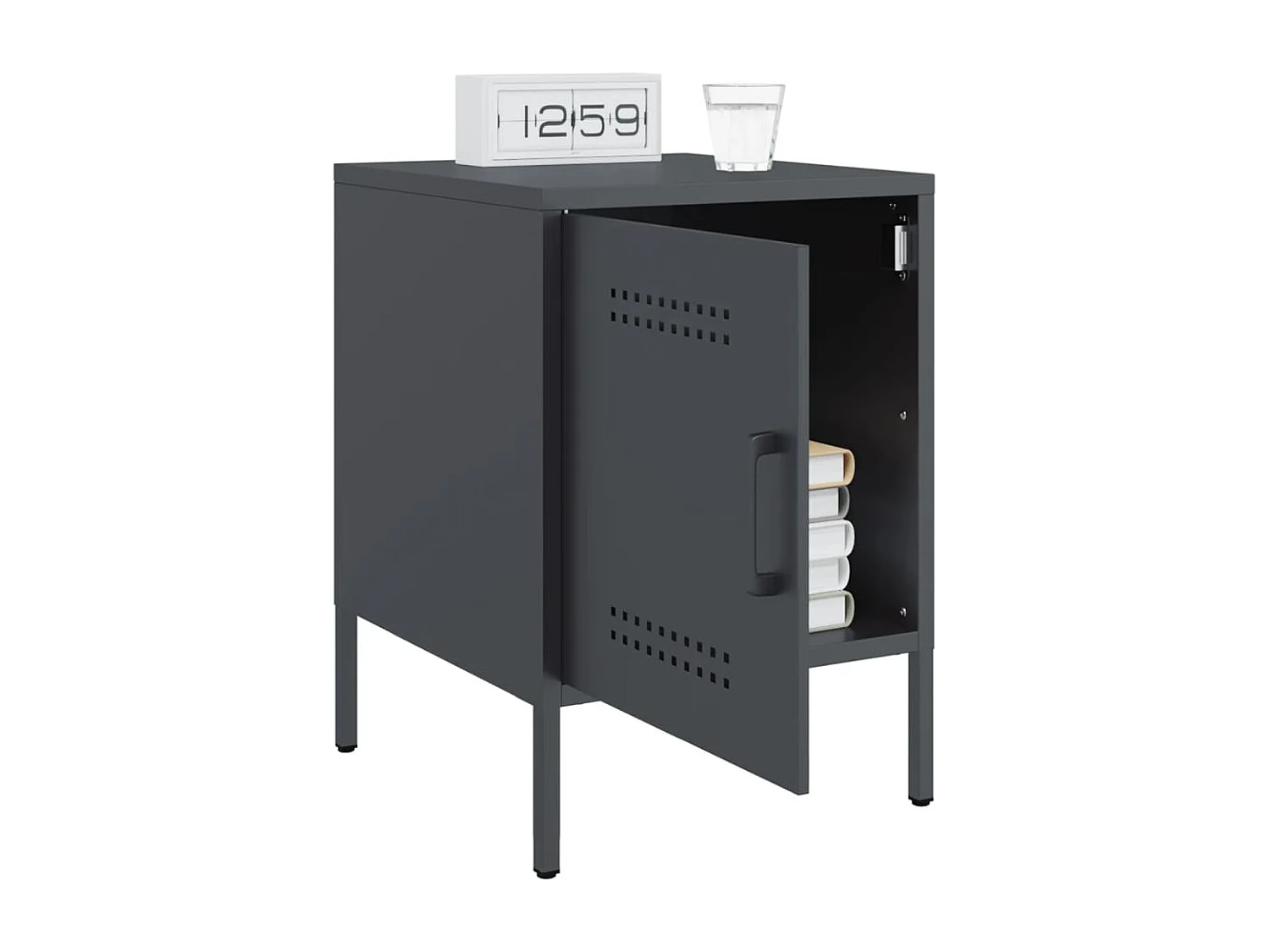 Adam Scott  Table de chevet anthracite 36x39x50,5 cm acier