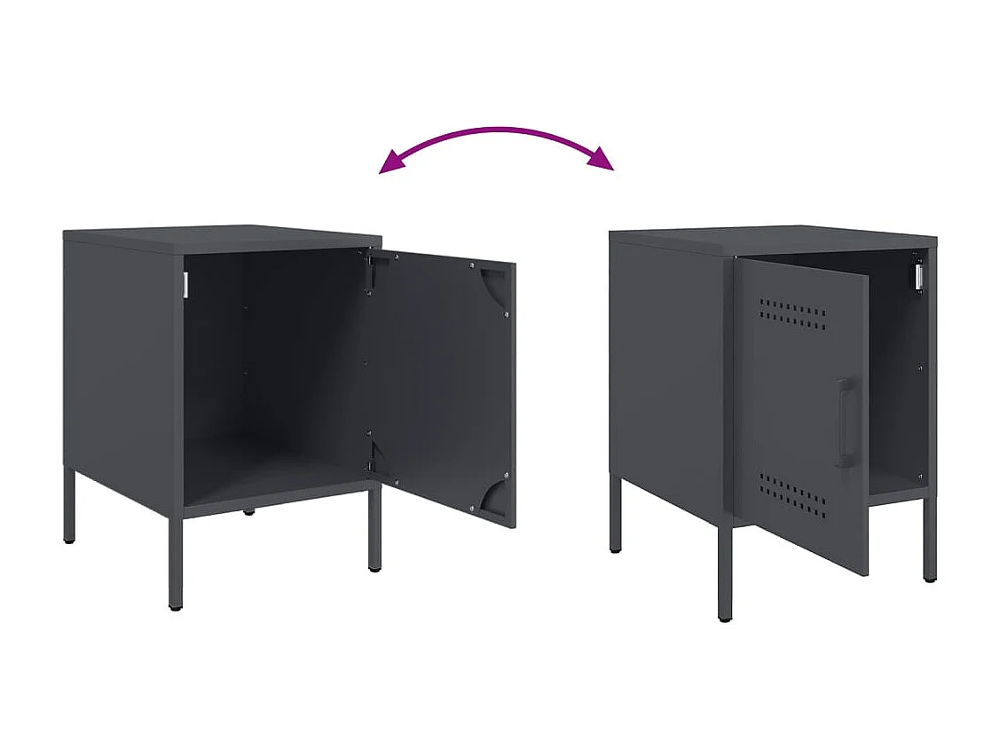 Adam Scott  Table de chevet anthracite 36x39x50,5 cm acier