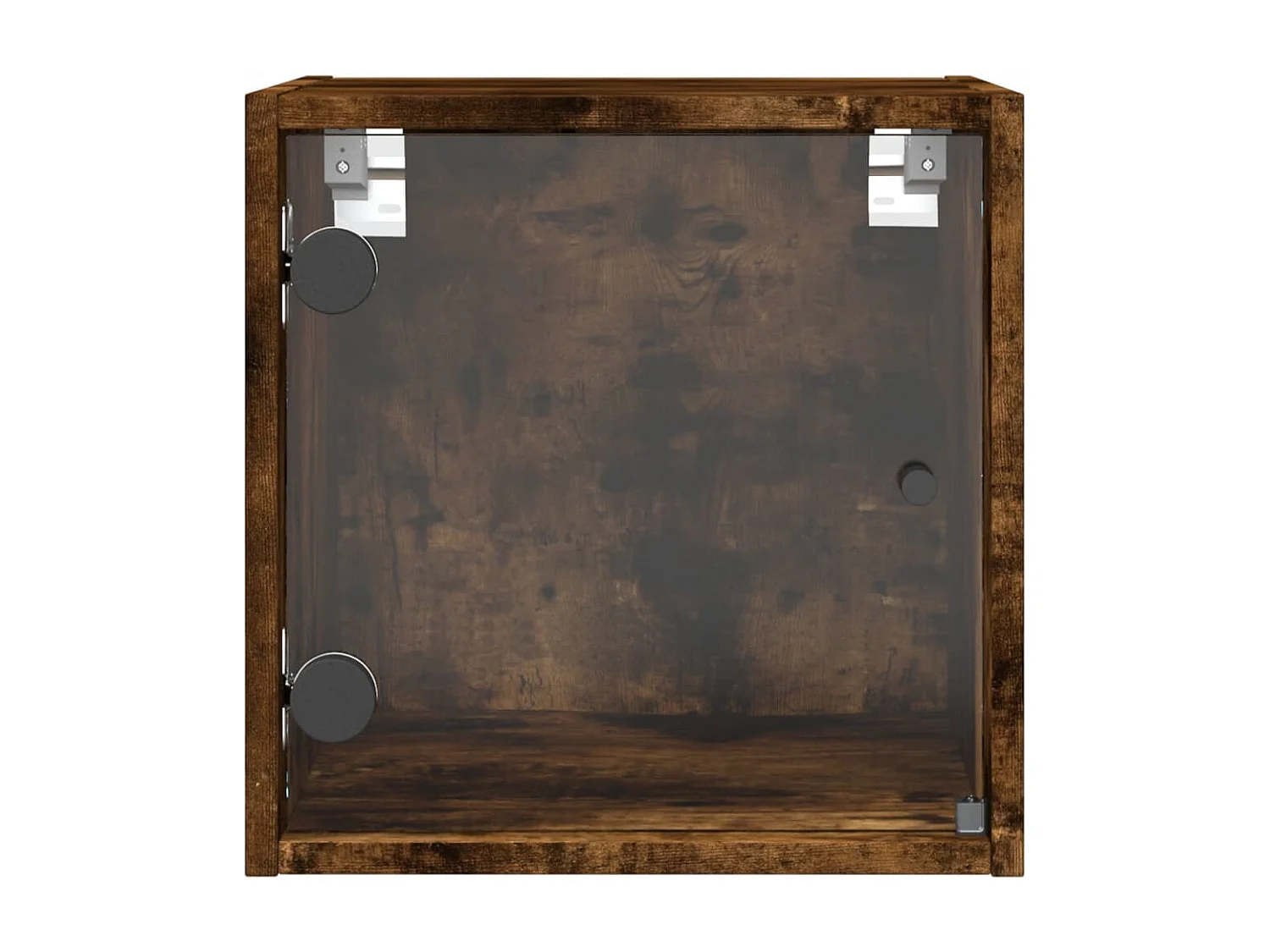 Nihat  Table de chevet avec porte en verre chêne fumé 35x37x35 cm