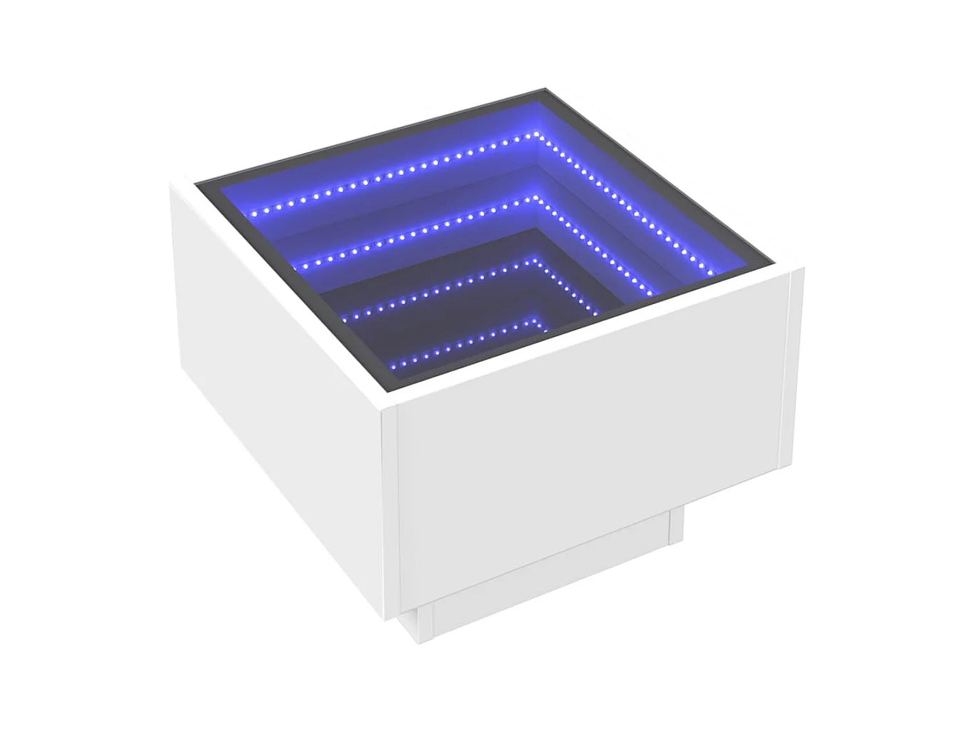 Myrla  Table de chevet avec LED infini blanc 40x40x30 cm