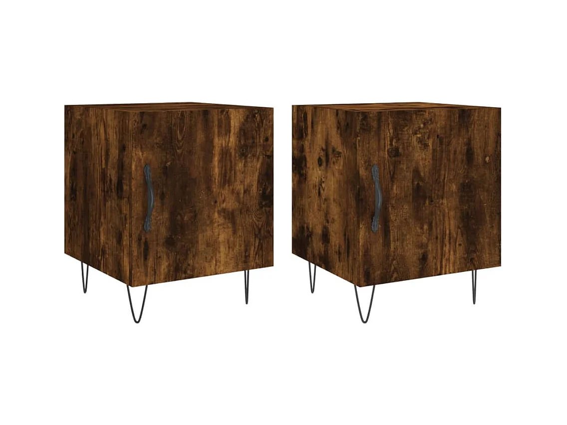 Corning  Tables de chevet 2 pcs chêne fumé 40x40x50 cm bois d'ingénierie