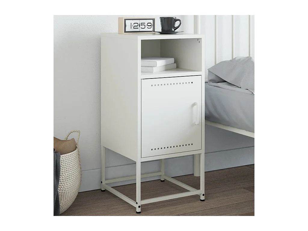 Jacek  Table de chevet blanc 36x39x78 cm acier