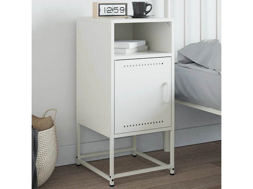 Jacek  Table de chevet blanc 36x39x78 cm acier