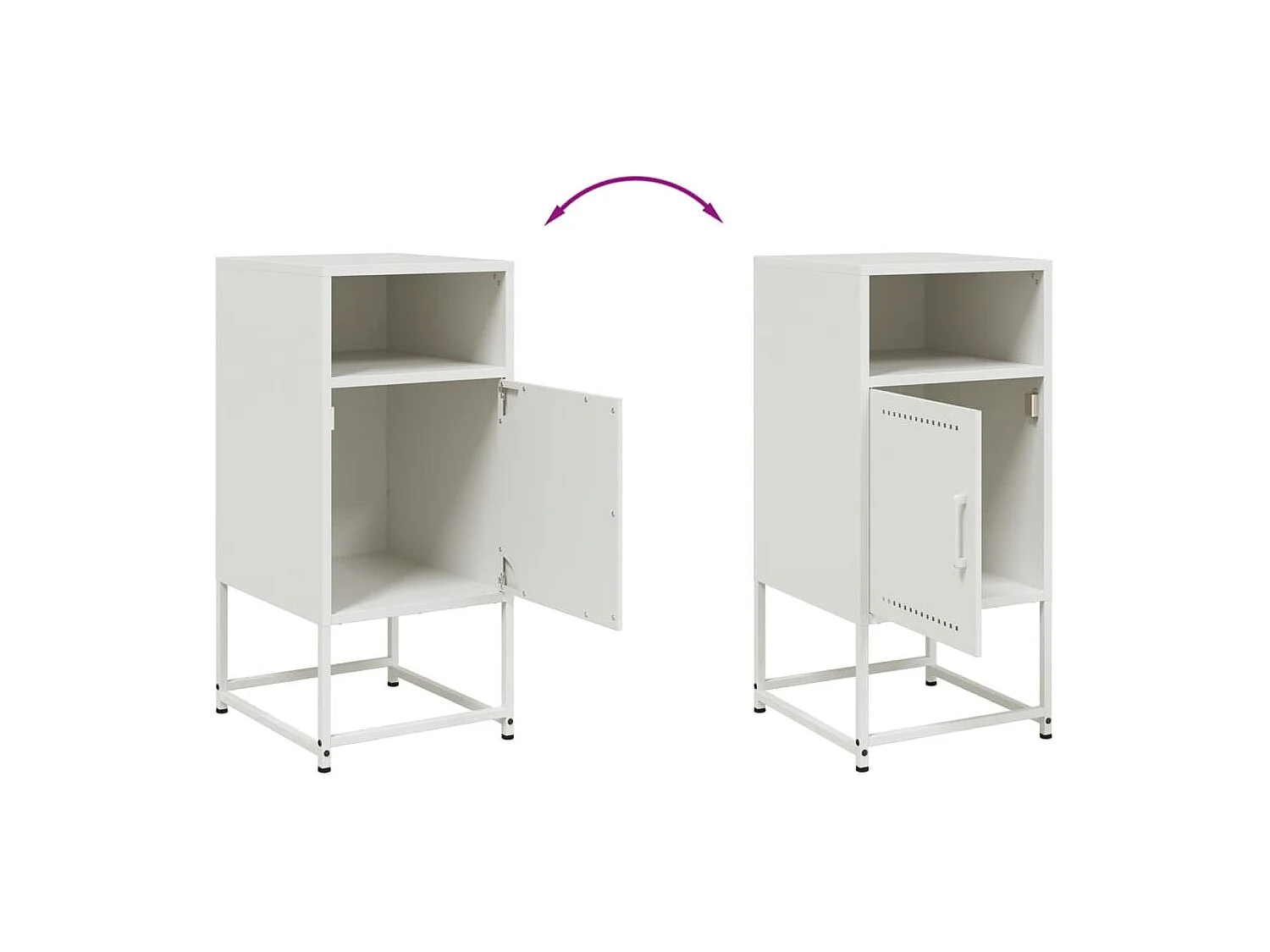 Jacek  Table de chevet blanc 36x39x78 cm acier