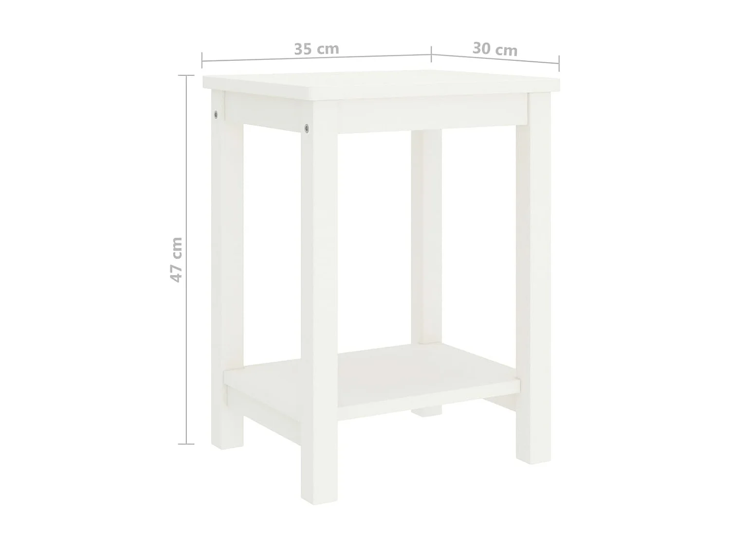 Yasemin  Table de chevet blanc 35x30x47 cm bois de pin massif