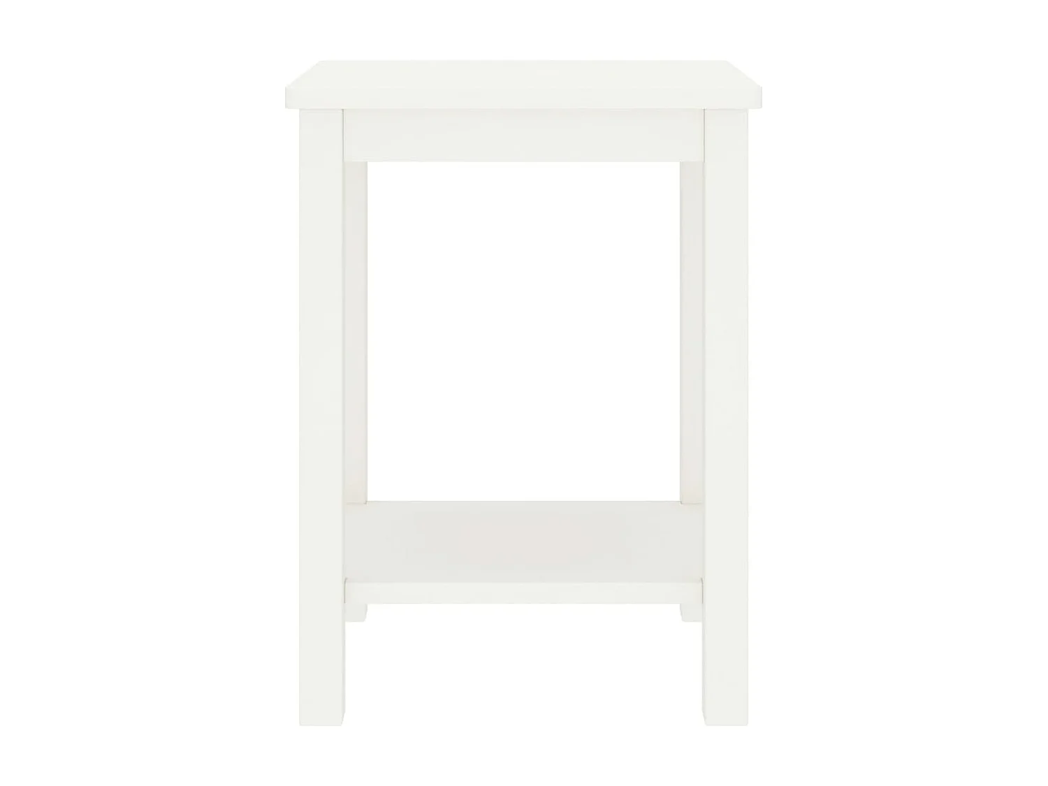 Yasemin  Comodino Bianco 35x30x47 cm in Legno Massello di Pino