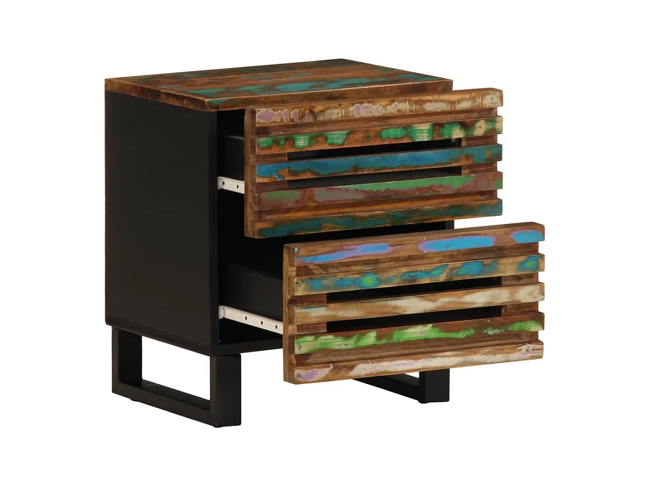 Janoah  Table de chevet 40x34x46 cm bois massif de récupération