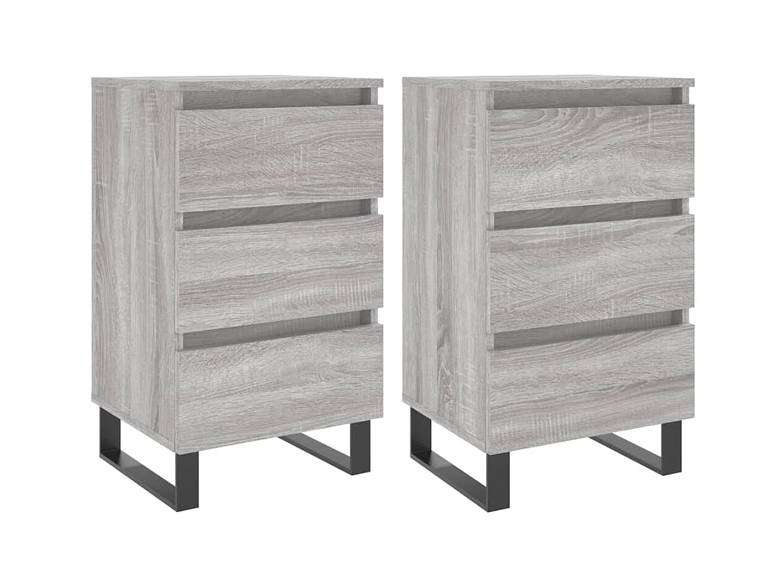 Boxtel  Tables de chevet 2 pcs sonoma gris 40x35x69 cm bois ingénierie