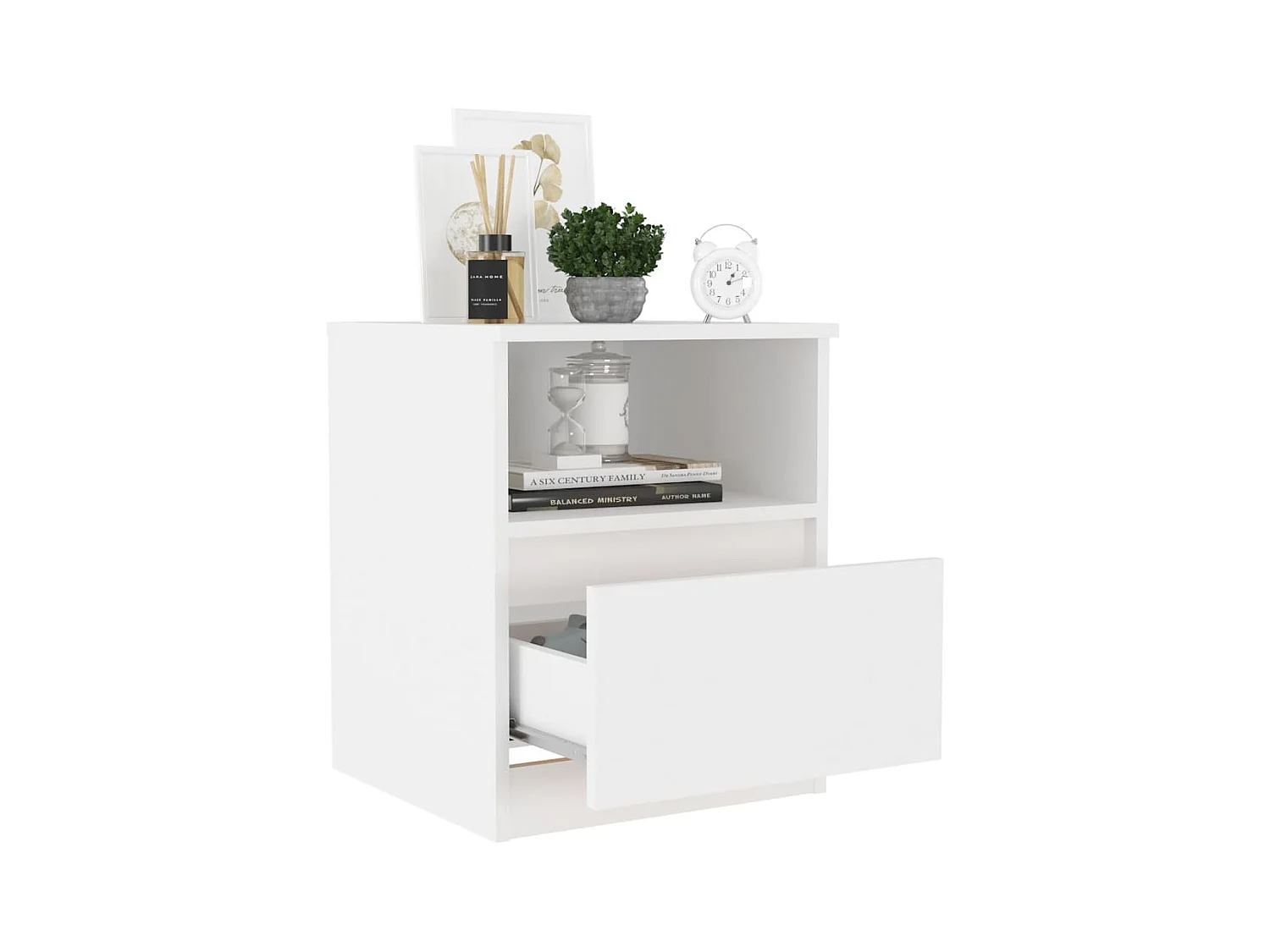 Wouter  Tables de chevet 2 pcs Blanc 40x40x50 cm Aggloméré