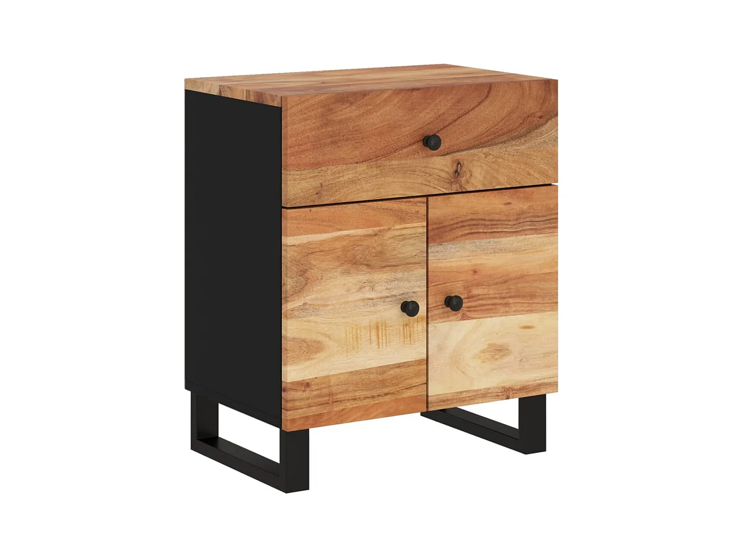 Bondy  Table de chevet 50x33x60cm Bois d'acacia solide et d'ingénierie