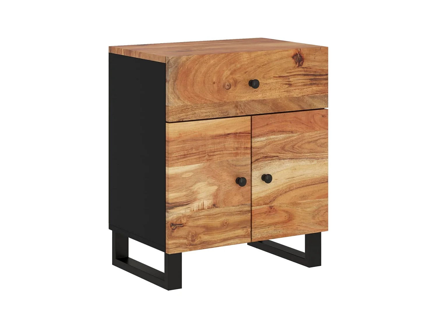 Bondy  Table de chevet 50x33x60cm Bois d'acacia solide et d'ingénierie