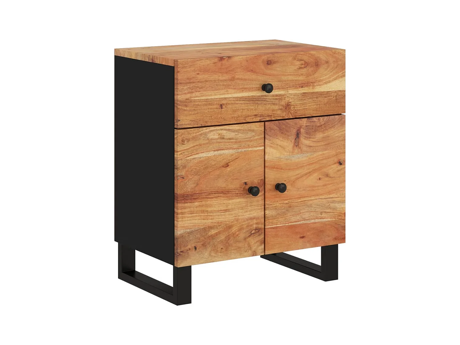 Bondy  Nachttisch 50x33x60 cm Massivholz Akazie & Holzwerkstoff