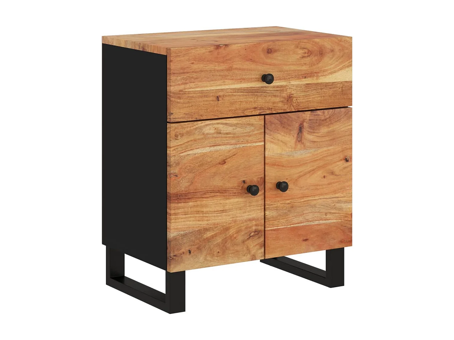 Bondy  Table de chevet 50x33x60cm Bois d'acacia solide et d'ingénierie