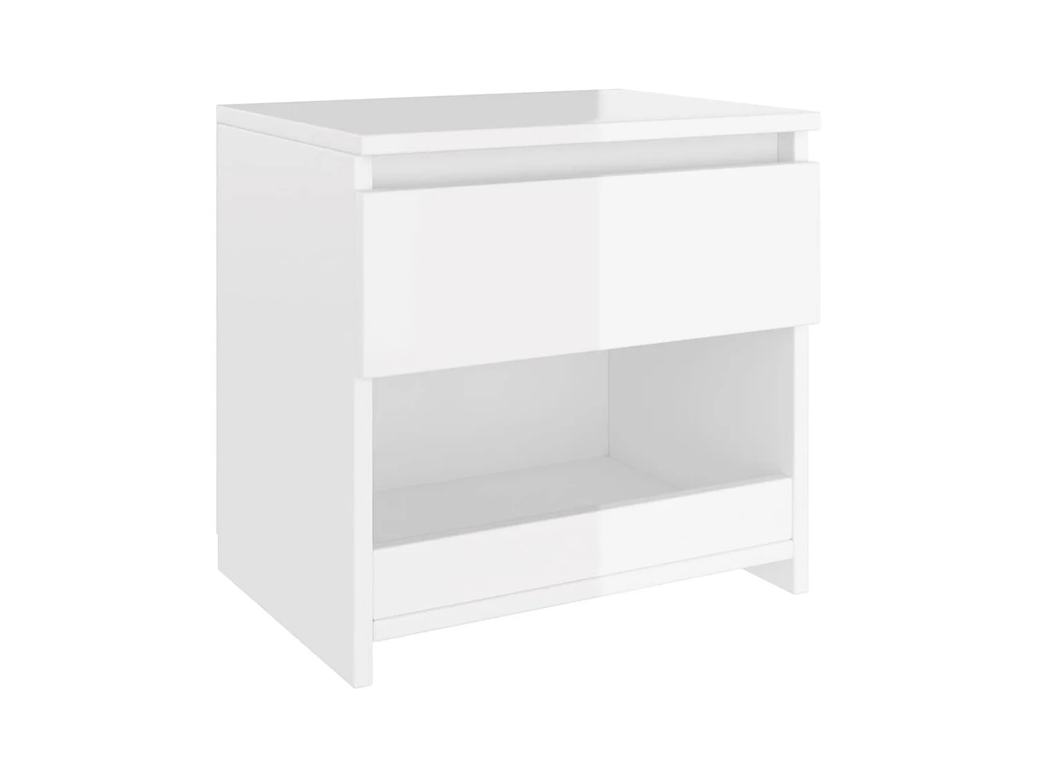 Elle  Table de chevet blanc brillant 40x30x39 cm bois d’ingénierie