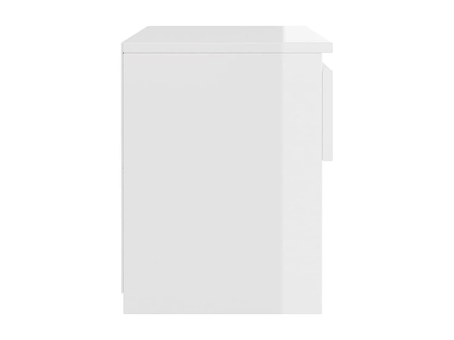 Elle  Table de chevet blanc brillant 40x30x39 cm bois d’ingénierie