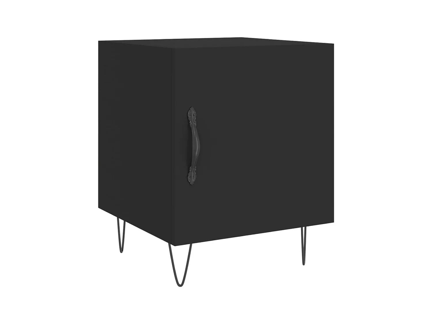 Corning  Table de chevet noir 40x40x50 cm bois d’ingénierie