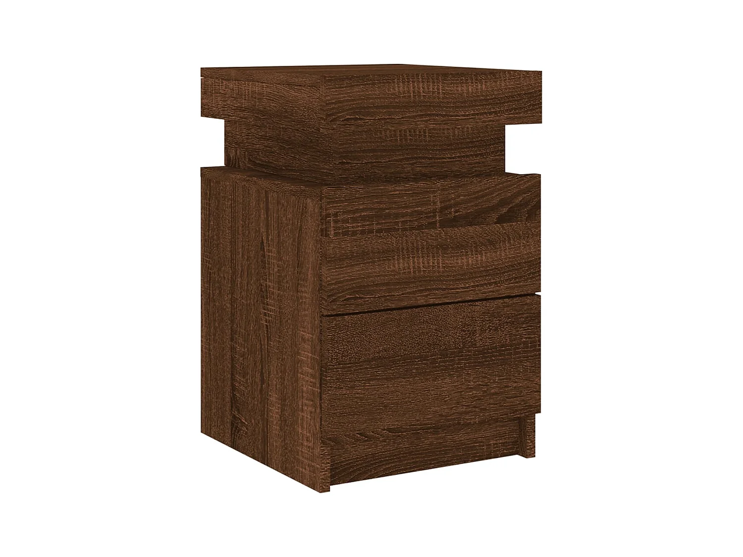 Barry John  Tables de chevet et lumières LED 2 pcs chêne marron 35x39x55 cm