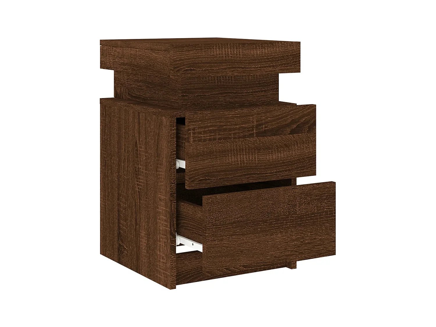 Barry John  Tables de chevet et lumières LED 2 pcs chêne marron 35x39x55 cm