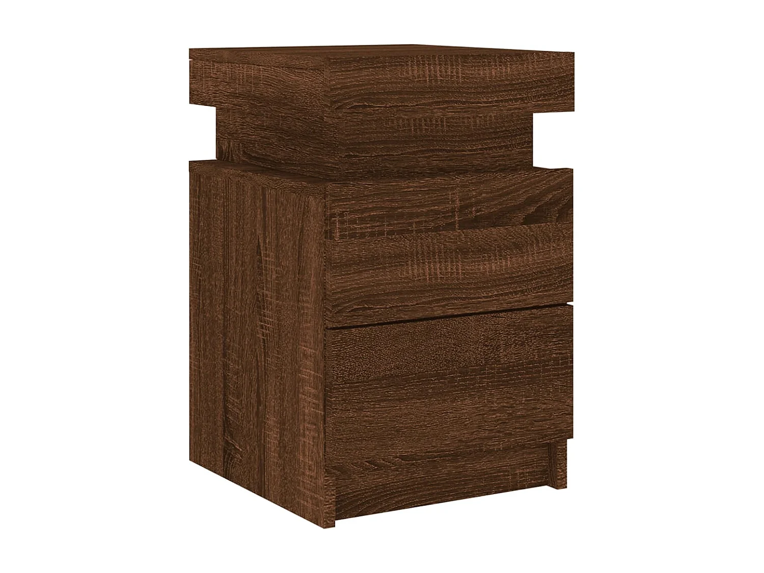 Barry John  Tables de chevet et lumières LED 2 pcs chêne marron 35x39x55 cm