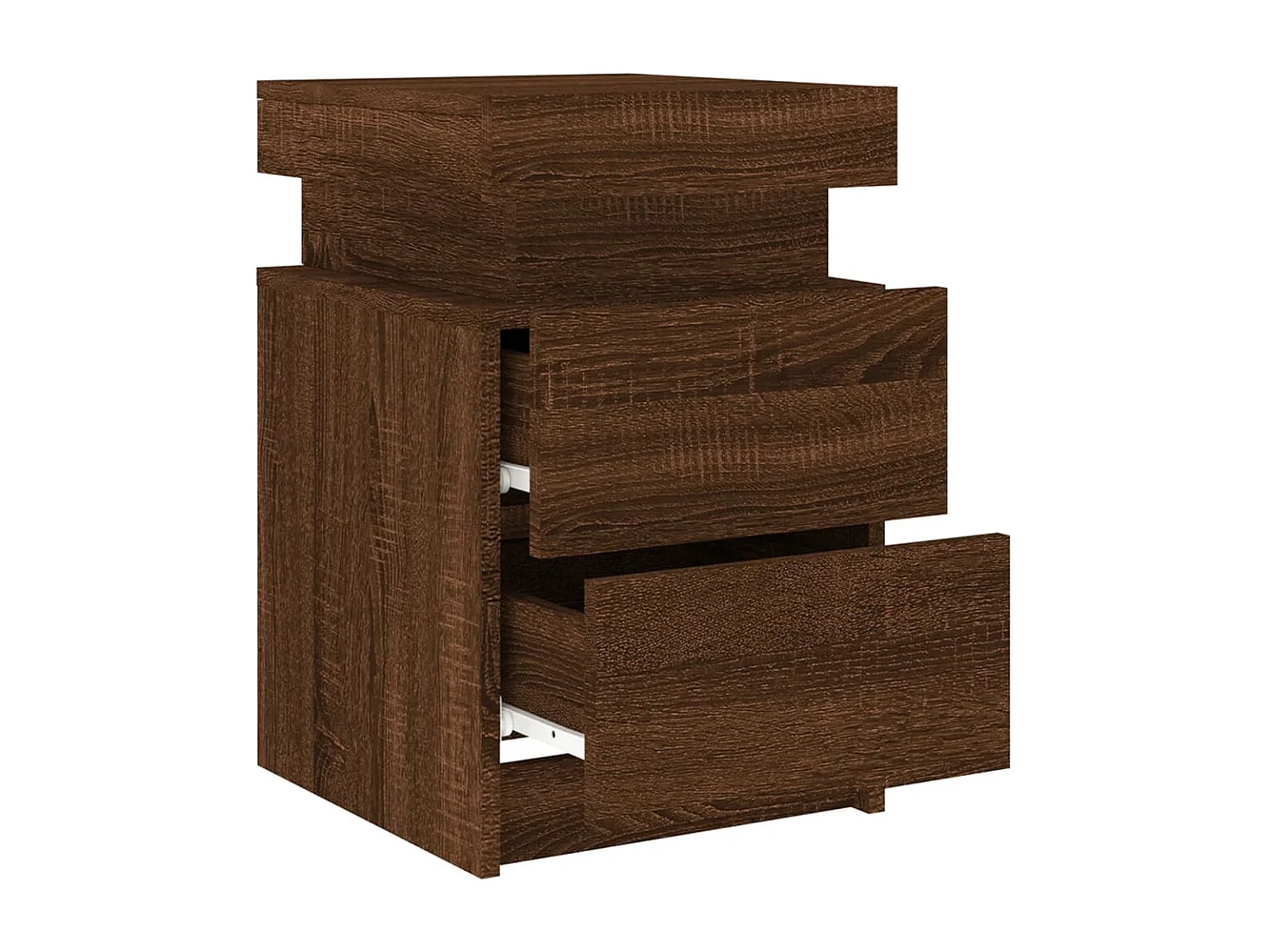 Barry John  Tables de chevet et lumières LED 2 pcs chêne marron 35x39x55 cm